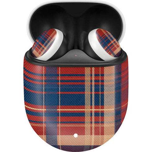 Red and Blue Plaid Google Pixel Buds Skin